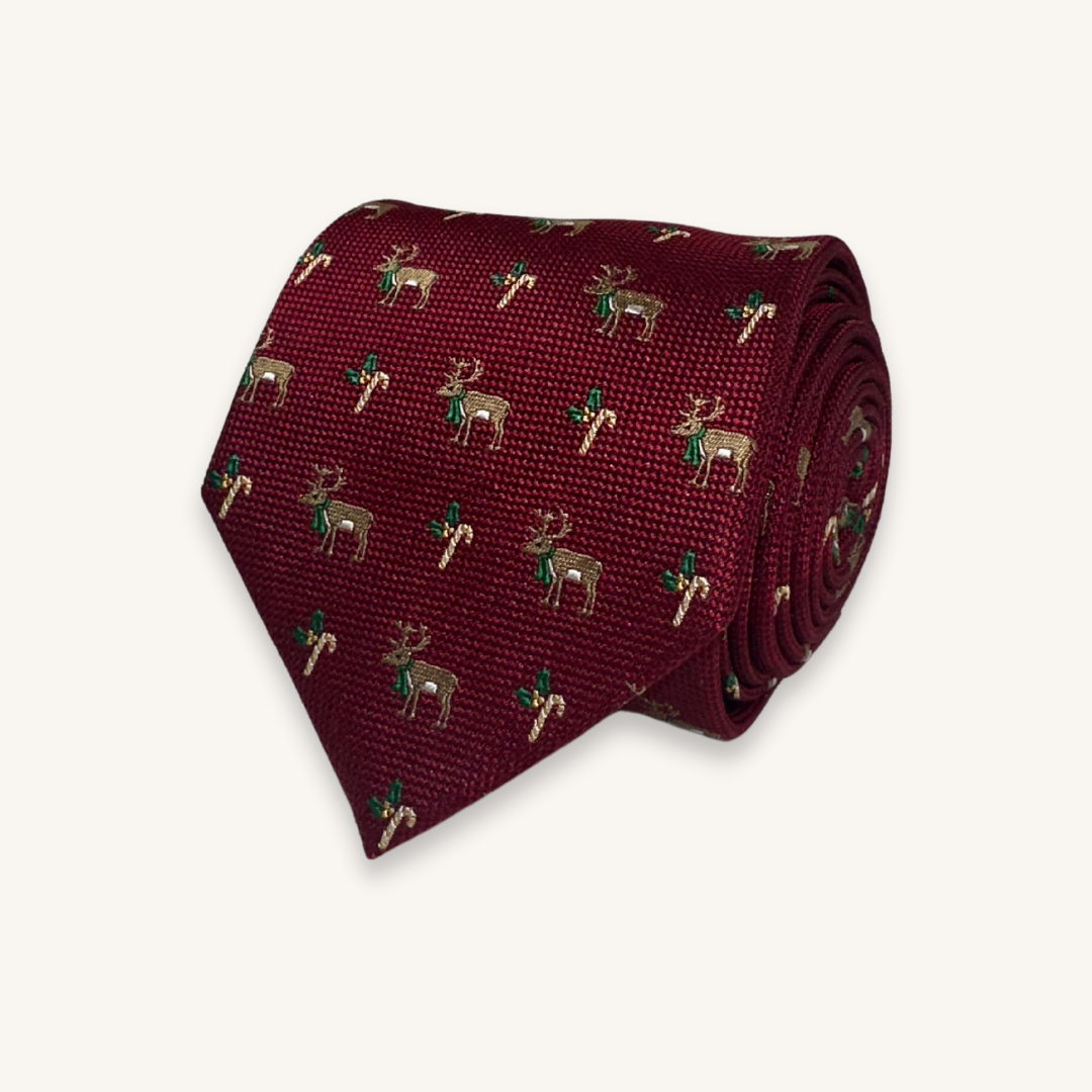 Dark Red Christmas Tie