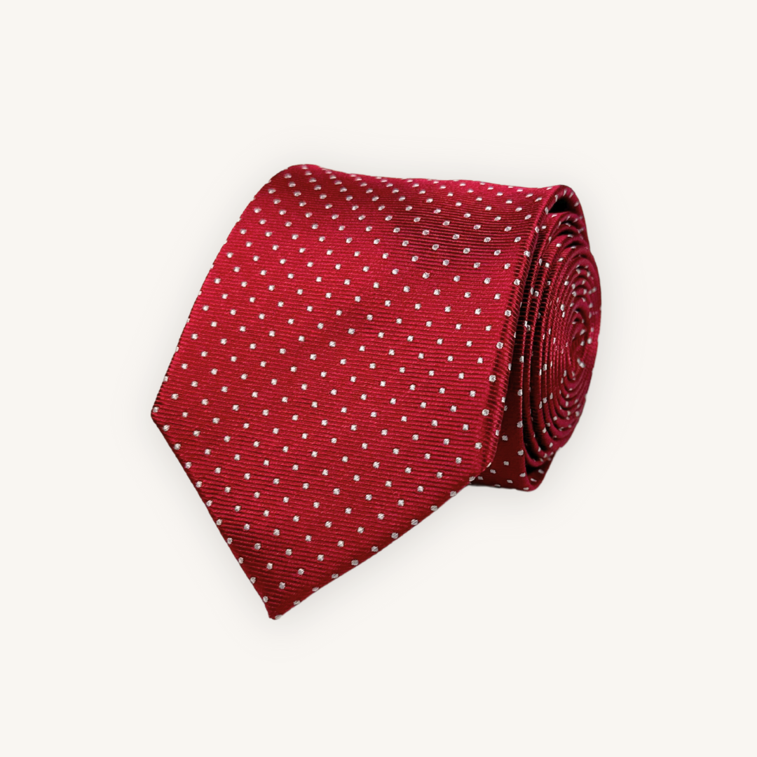 Red Dotted Silk Tie