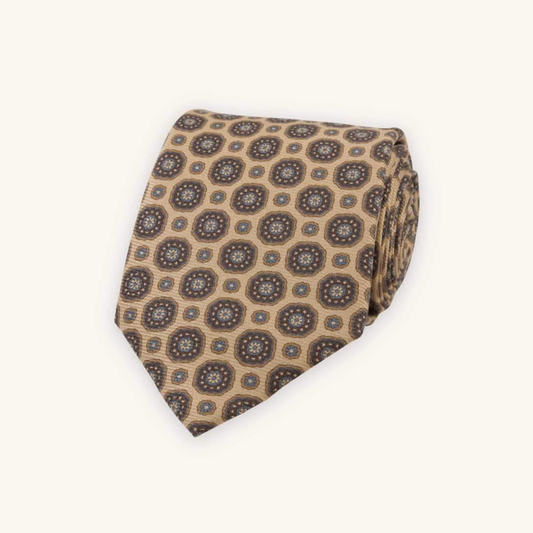 Beige Silk Tie