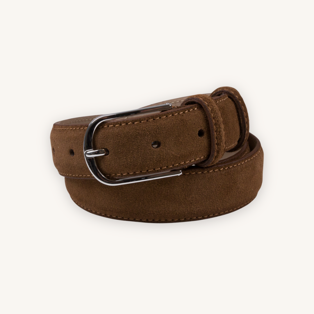 Cognac Brown Suede Belt