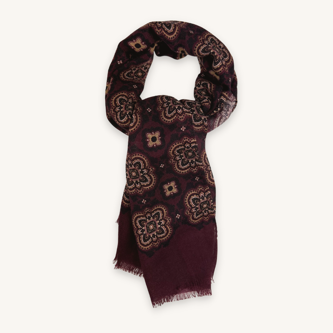 Burgundy Wool Scarf