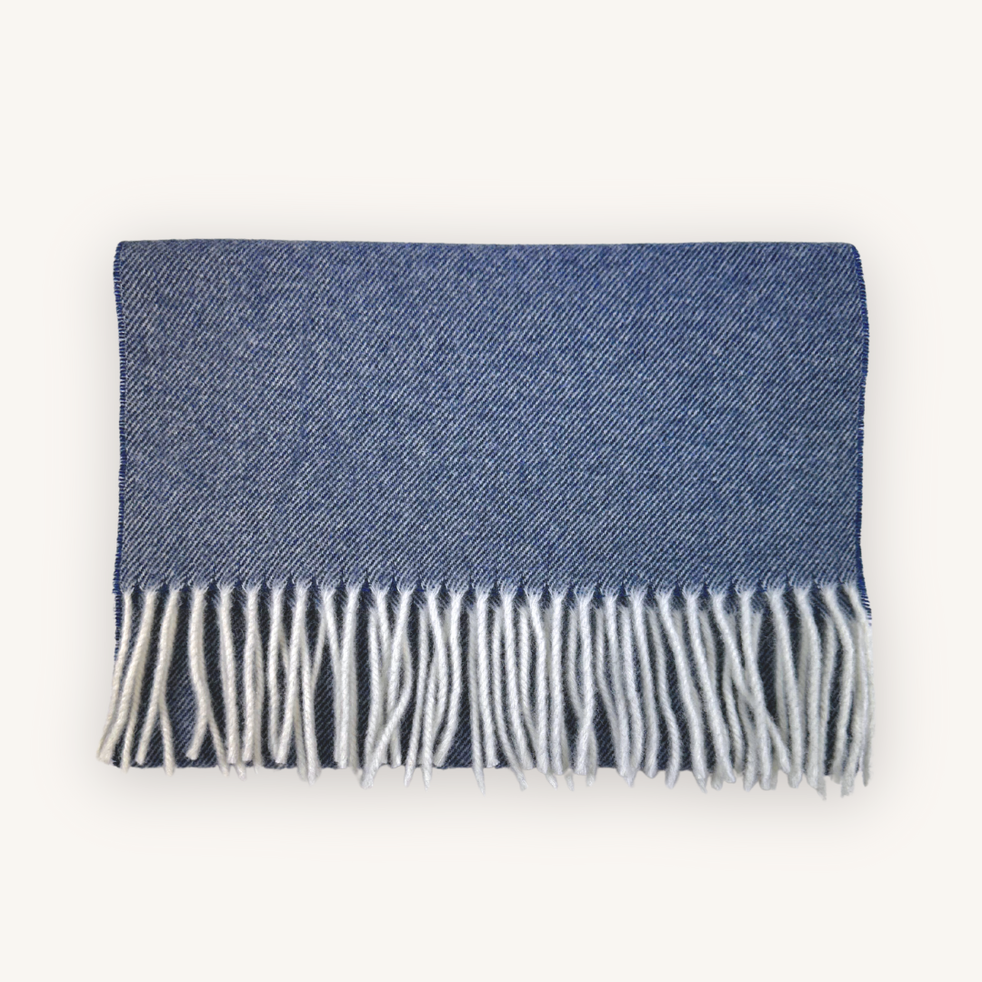 Blue Wool Scarf