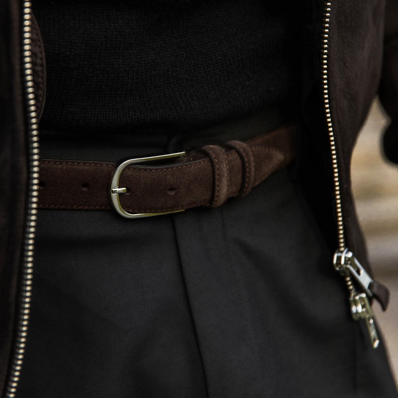 Dark Brown Suede Belt