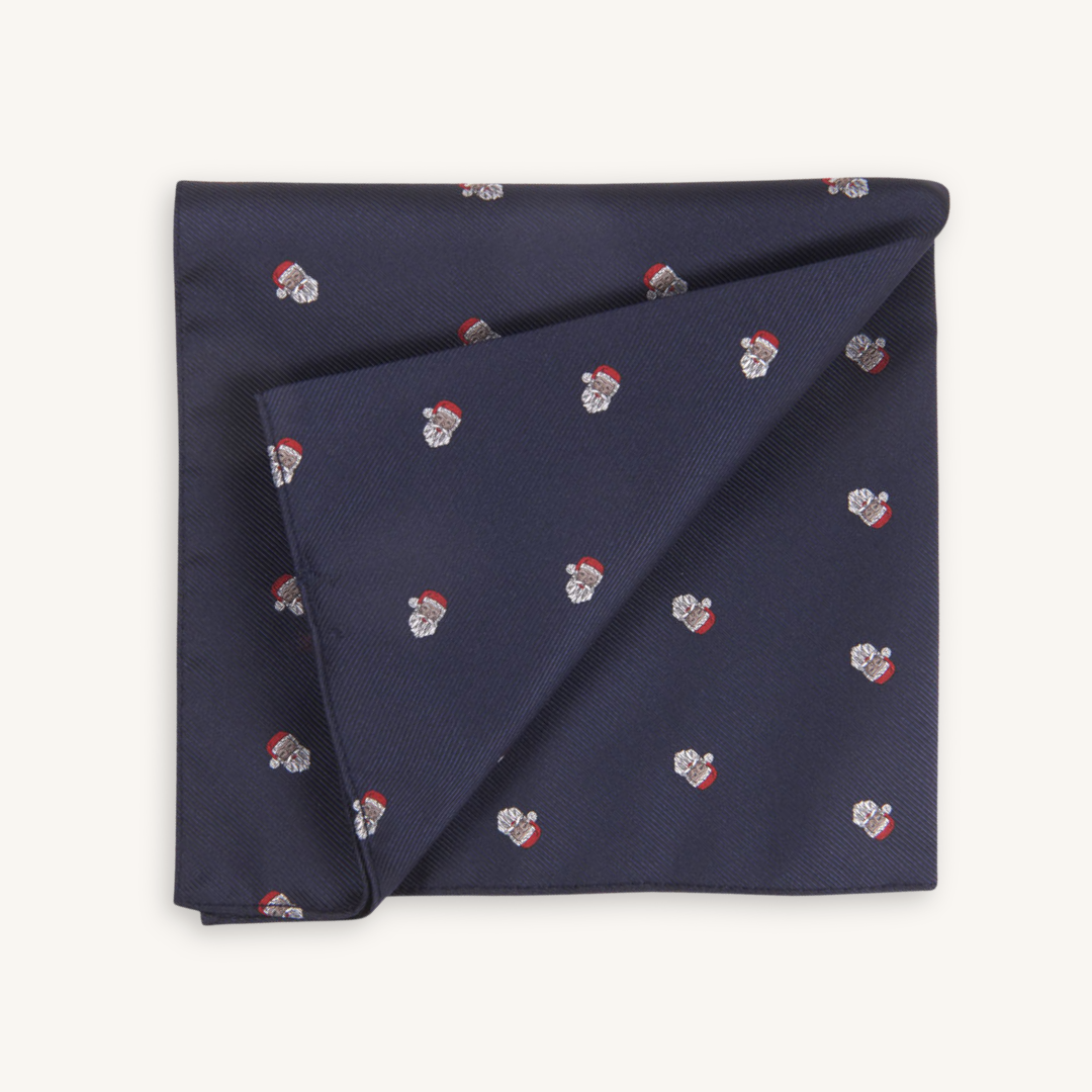 Blue Santa Pocket Square