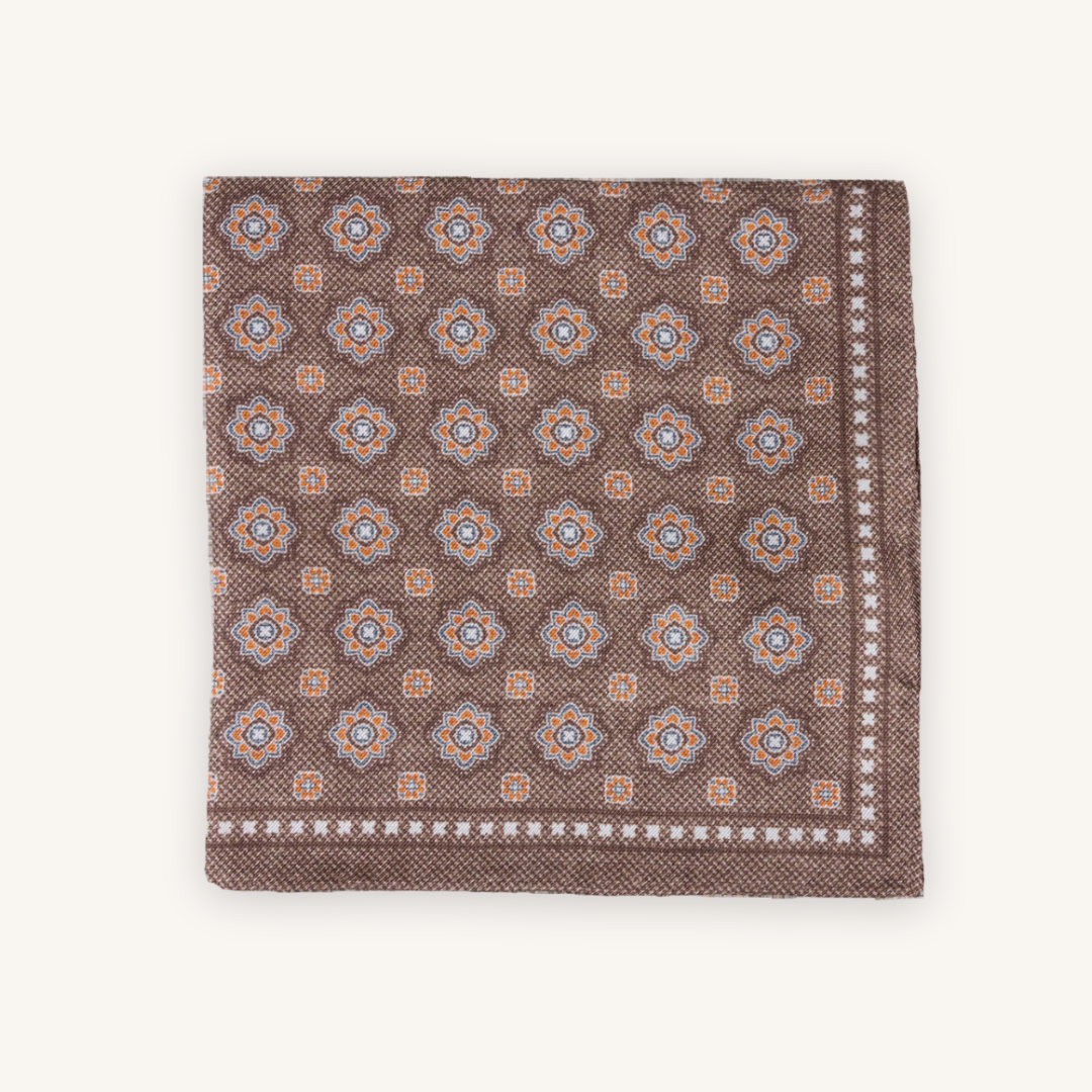 Brown Silk Pocket Square