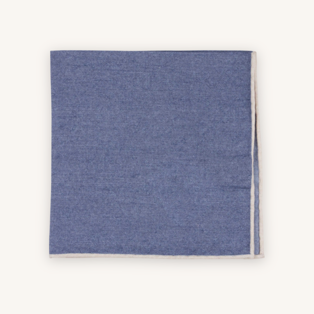 Blue Wool Pocket Square