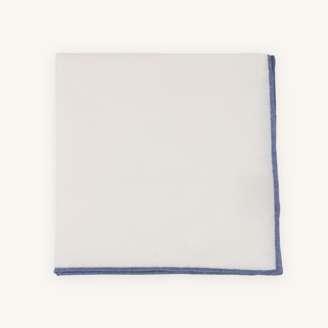 Off-White Wool Pocket Square