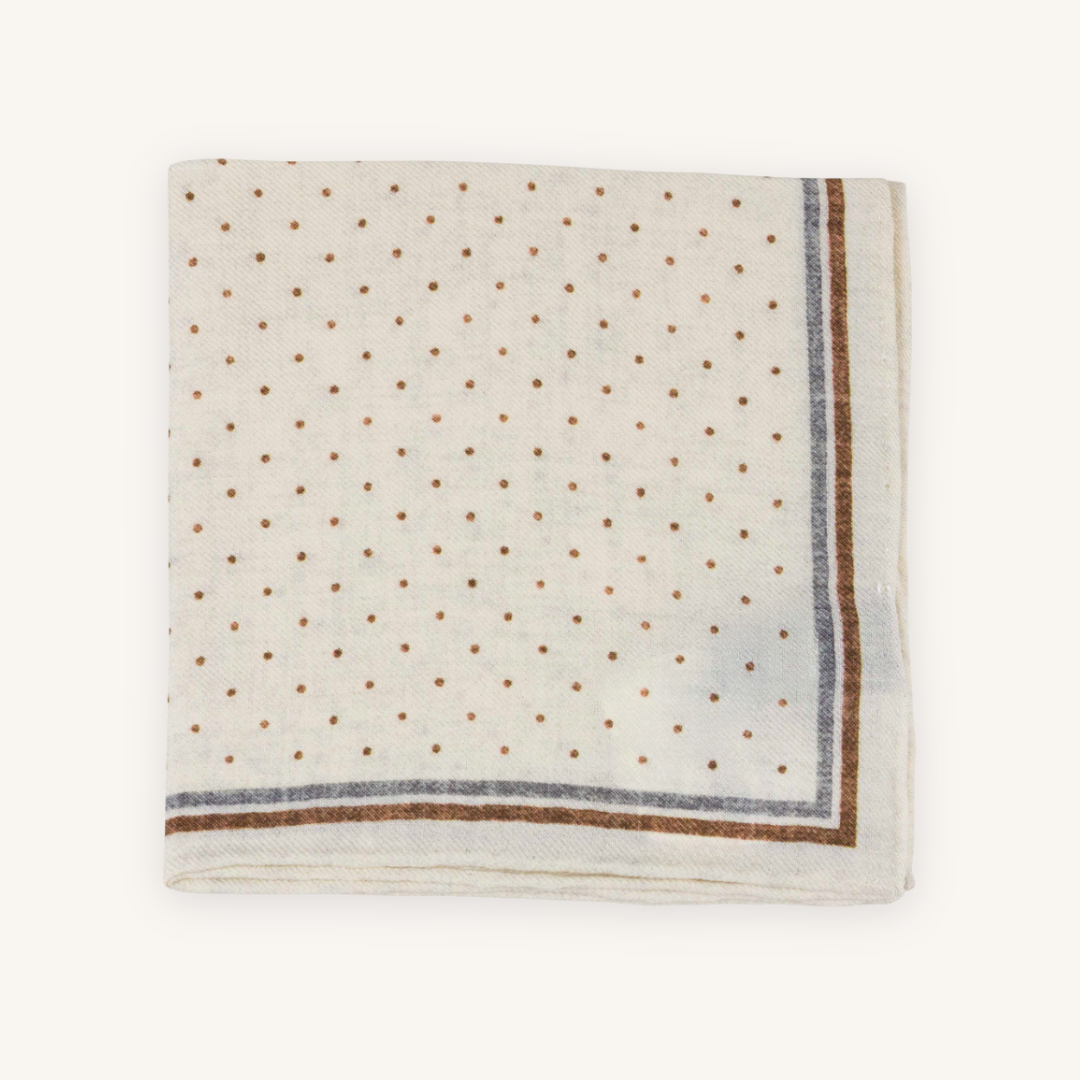 Off-White Wool Pocket Square