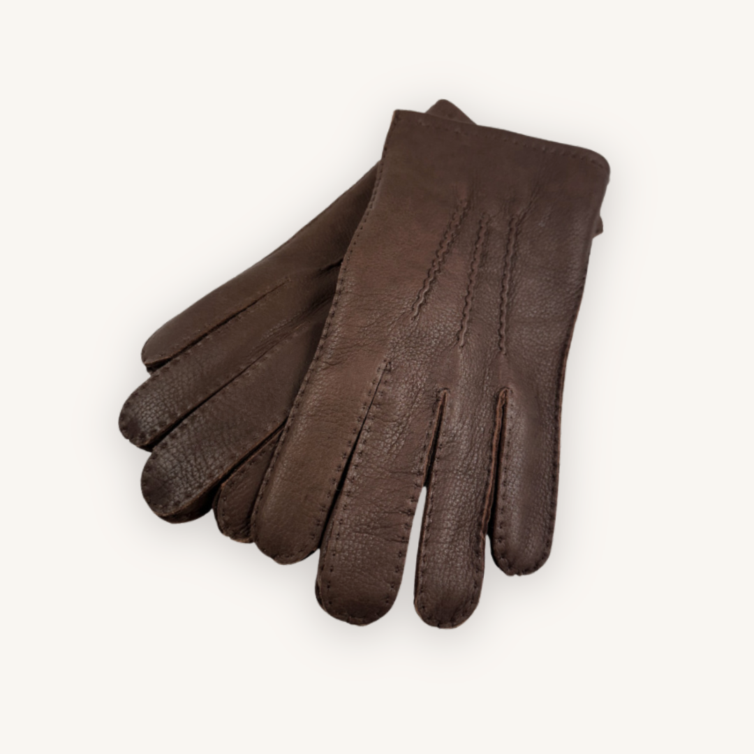 Cognac Brown Deerskin Gloves