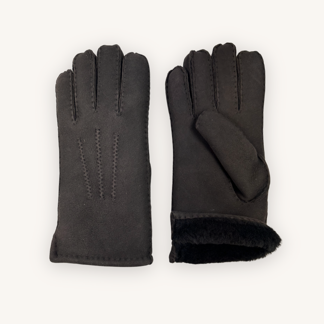 Dark Brown Shearling Gloves