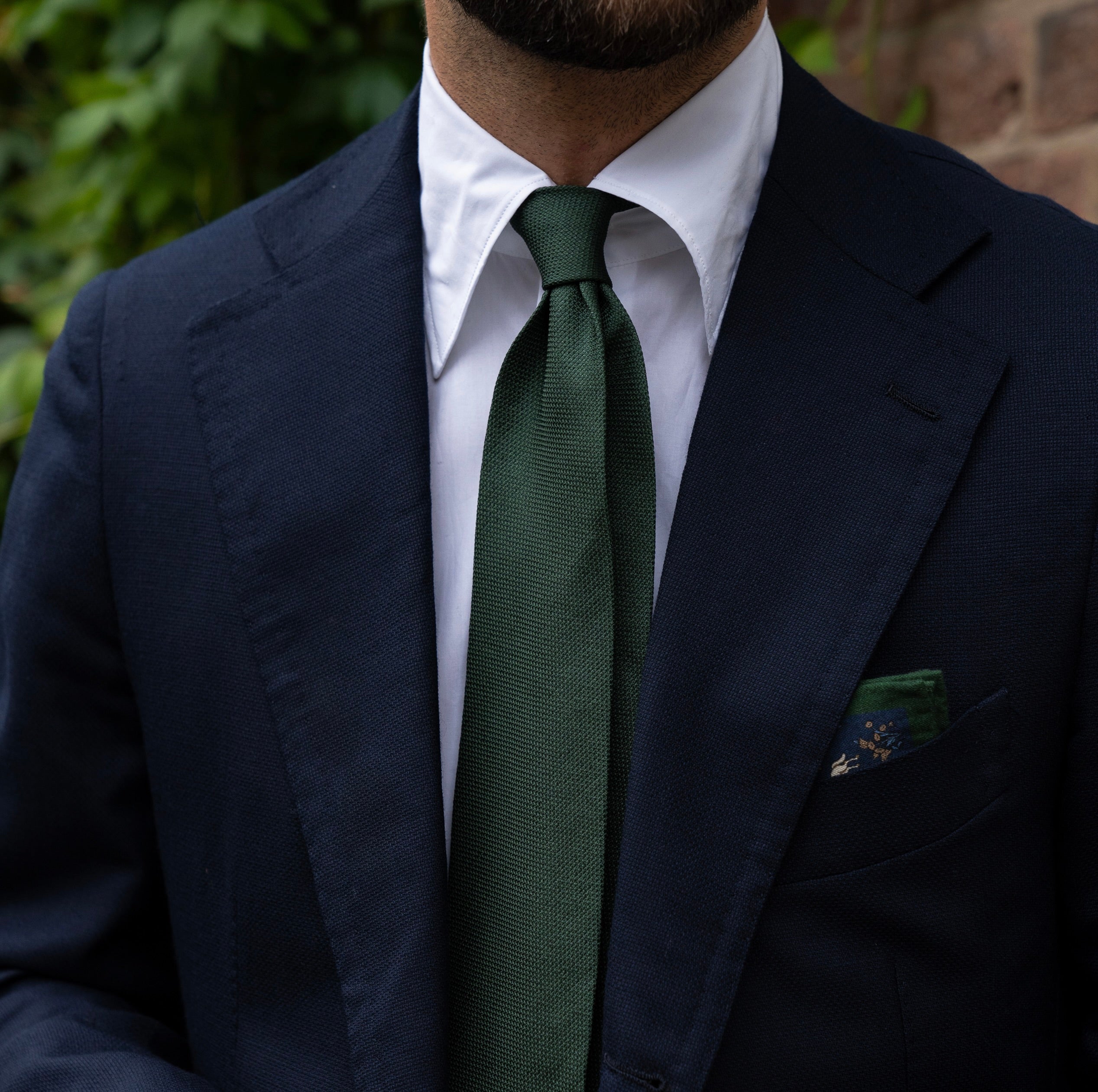 Green Wool Pocket Square