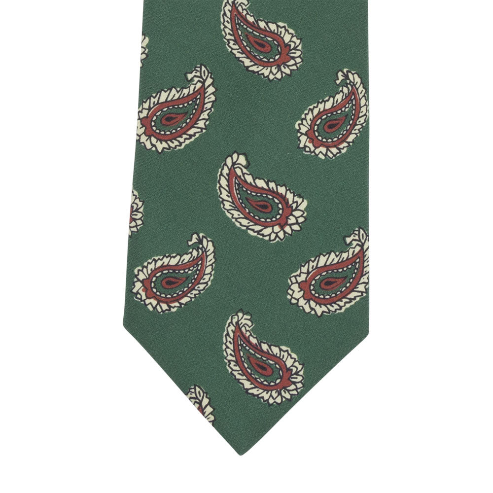 Green Paisley Silk Tie