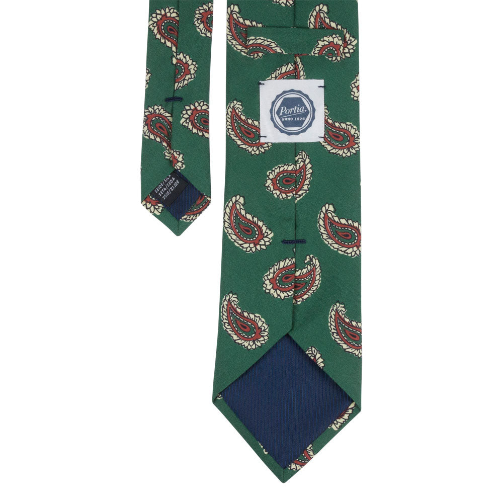 Green Paisley Silk Tie