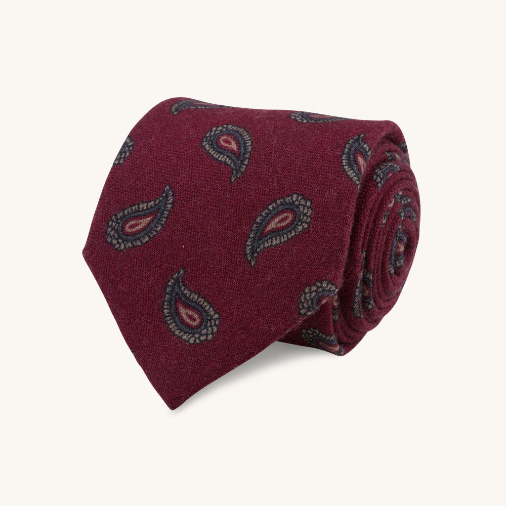 Burgundy Wool Tie