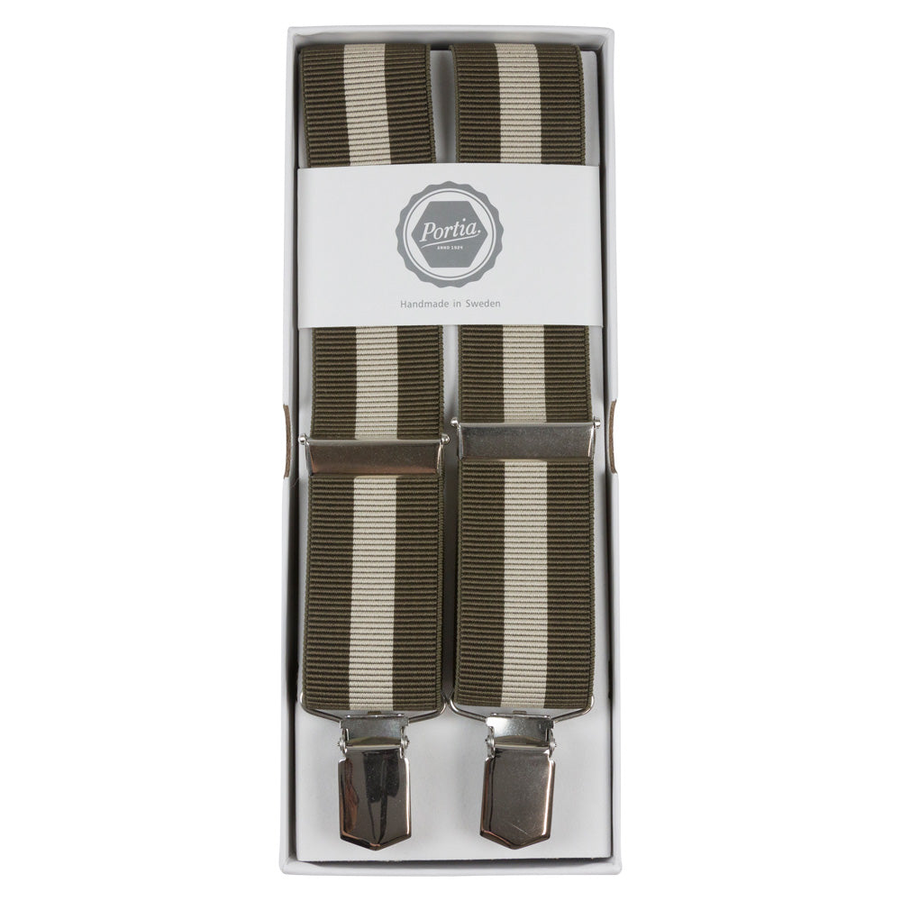 SUSPENDERS I STRIPE I MILITARY GREEN - Portia 1924