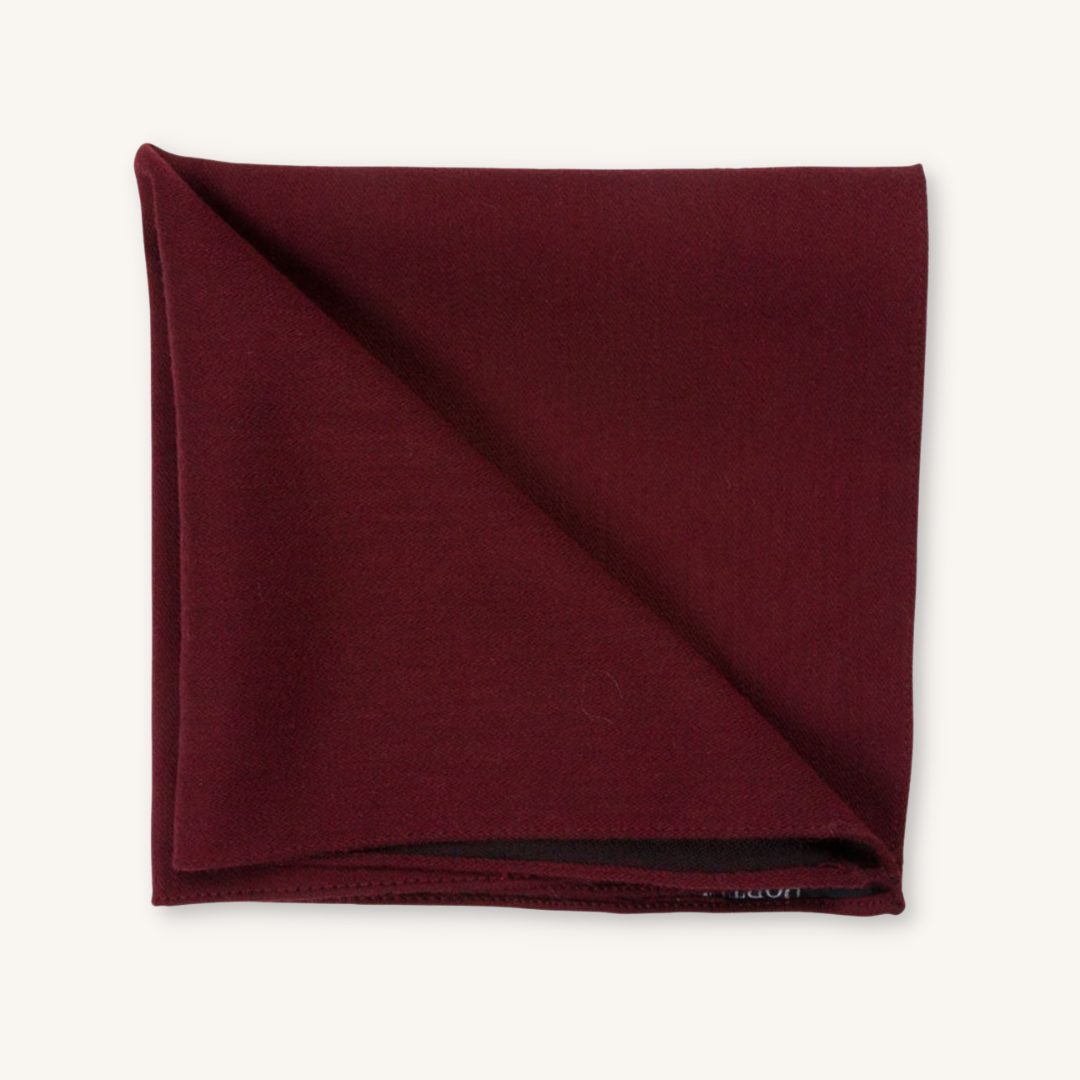 Burgundy Wool Pocket Square