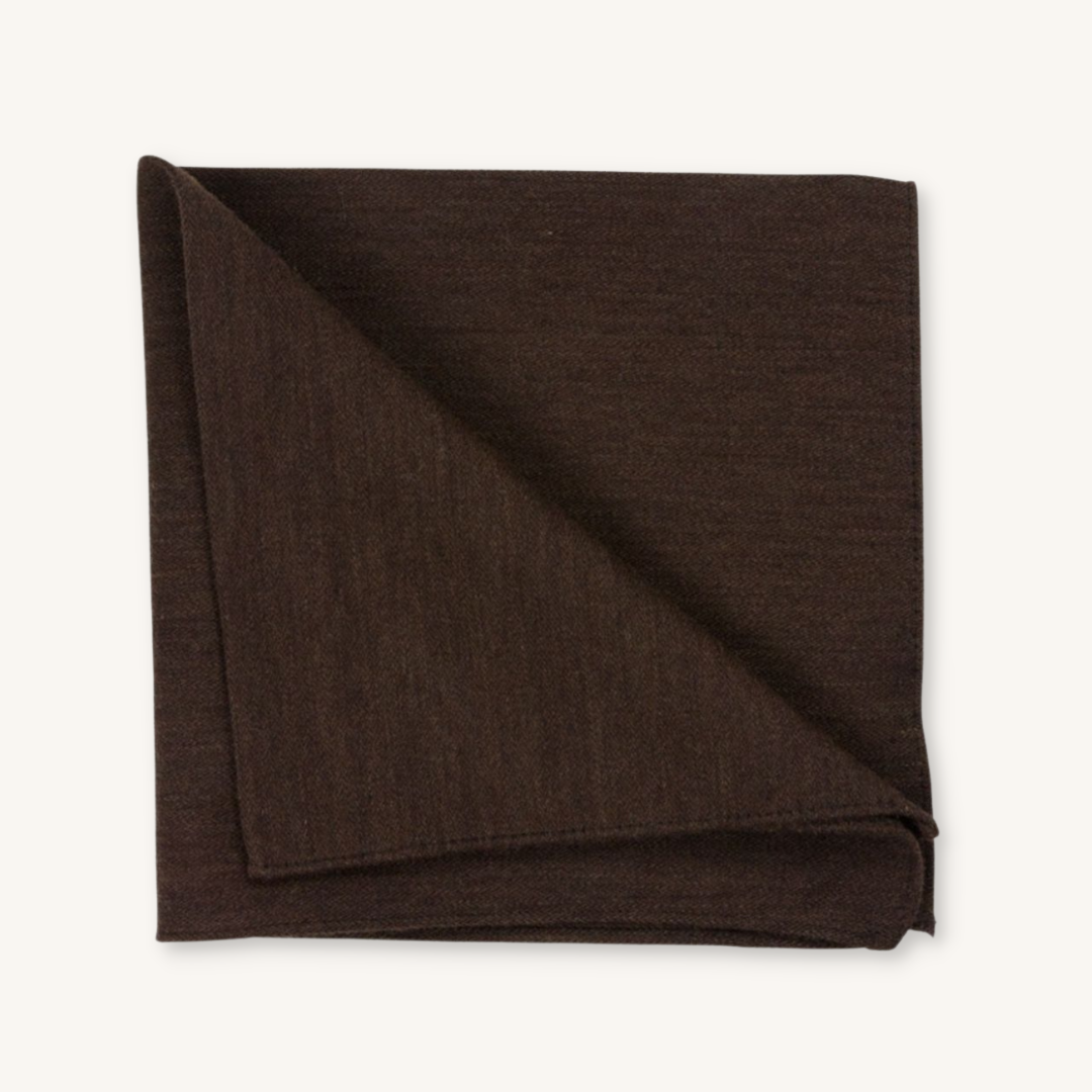 Brown Wool Pocket Square