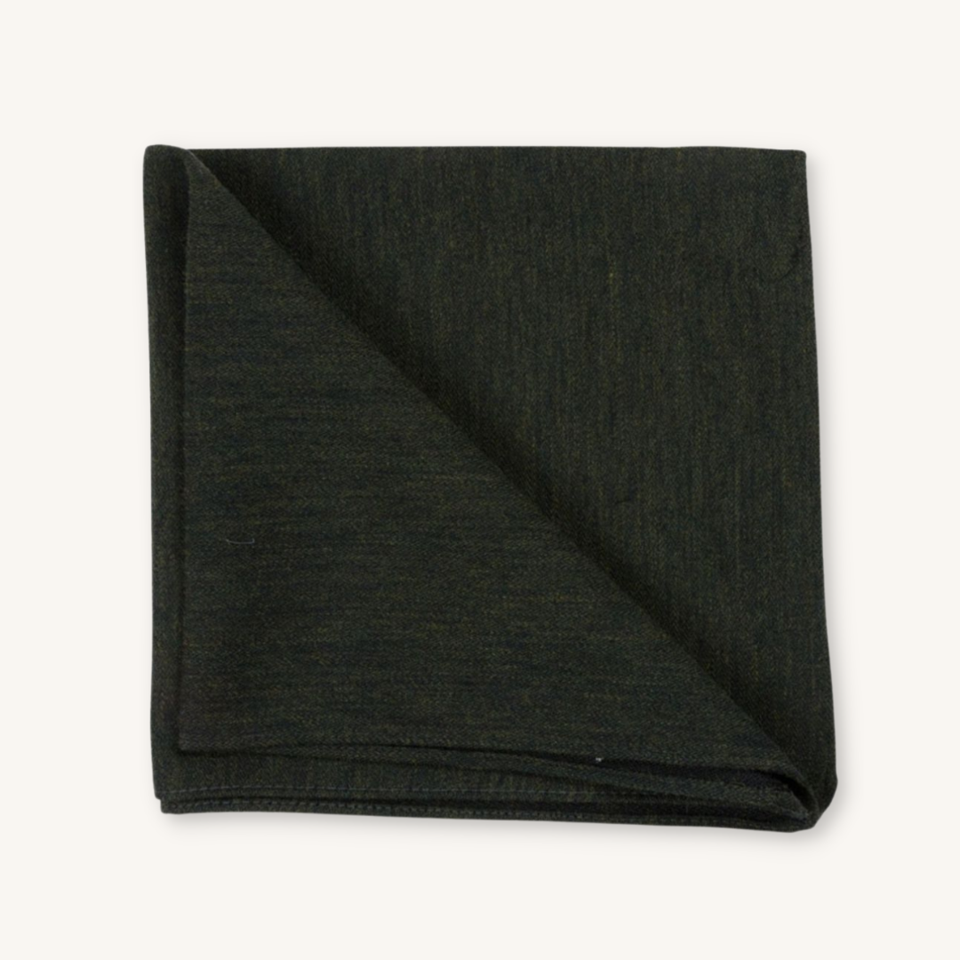 Green Wool Pocket Square