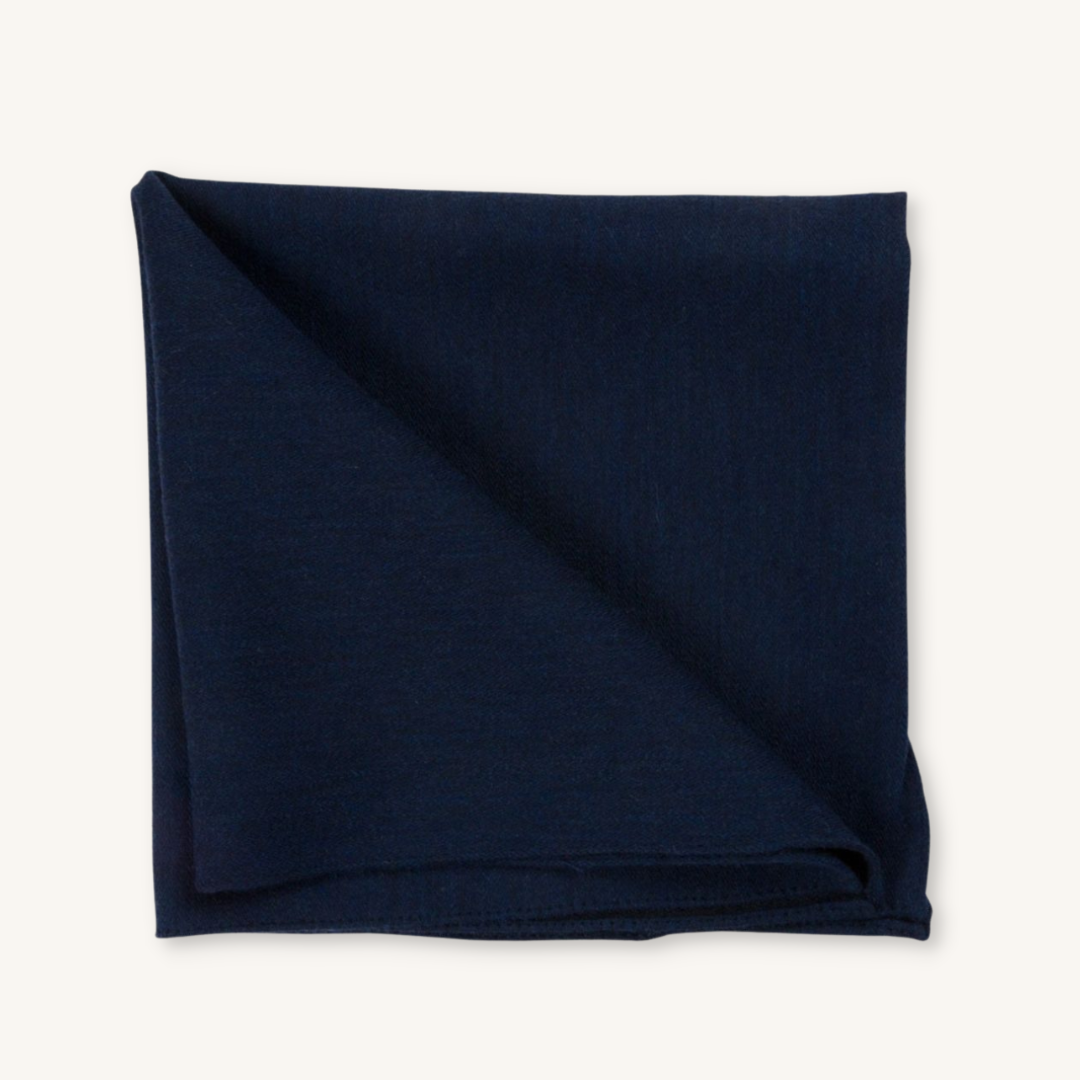 Blue Wool Pocket Square