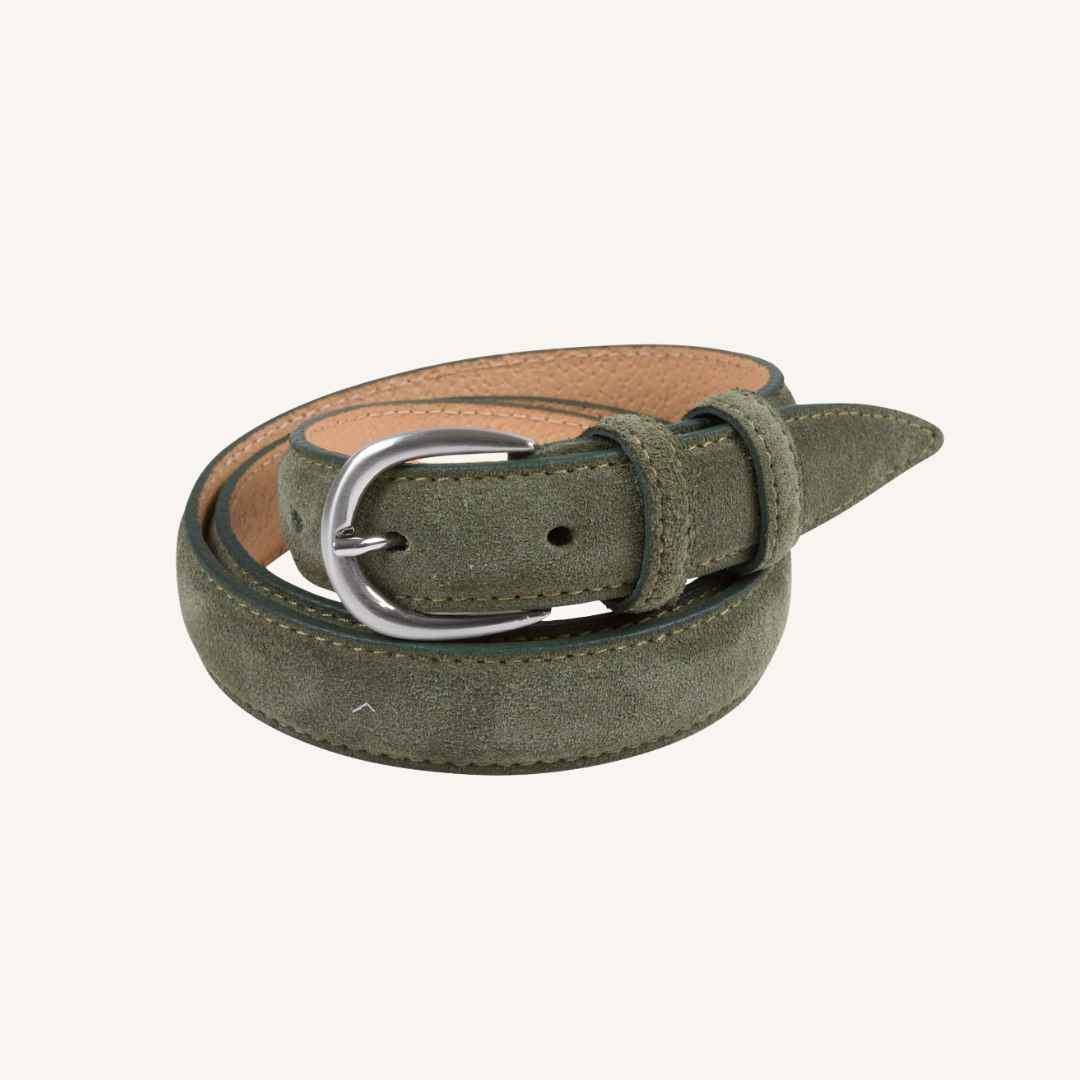 Olive Green Suede Belt