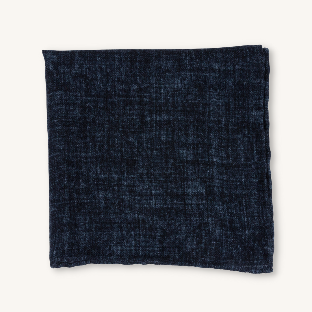 Blue Wool Pocket Square